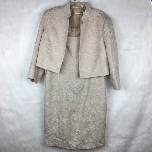 Evan Picone Dresses & Skirts - Evan Picone Champagne Brocade Dress Suit